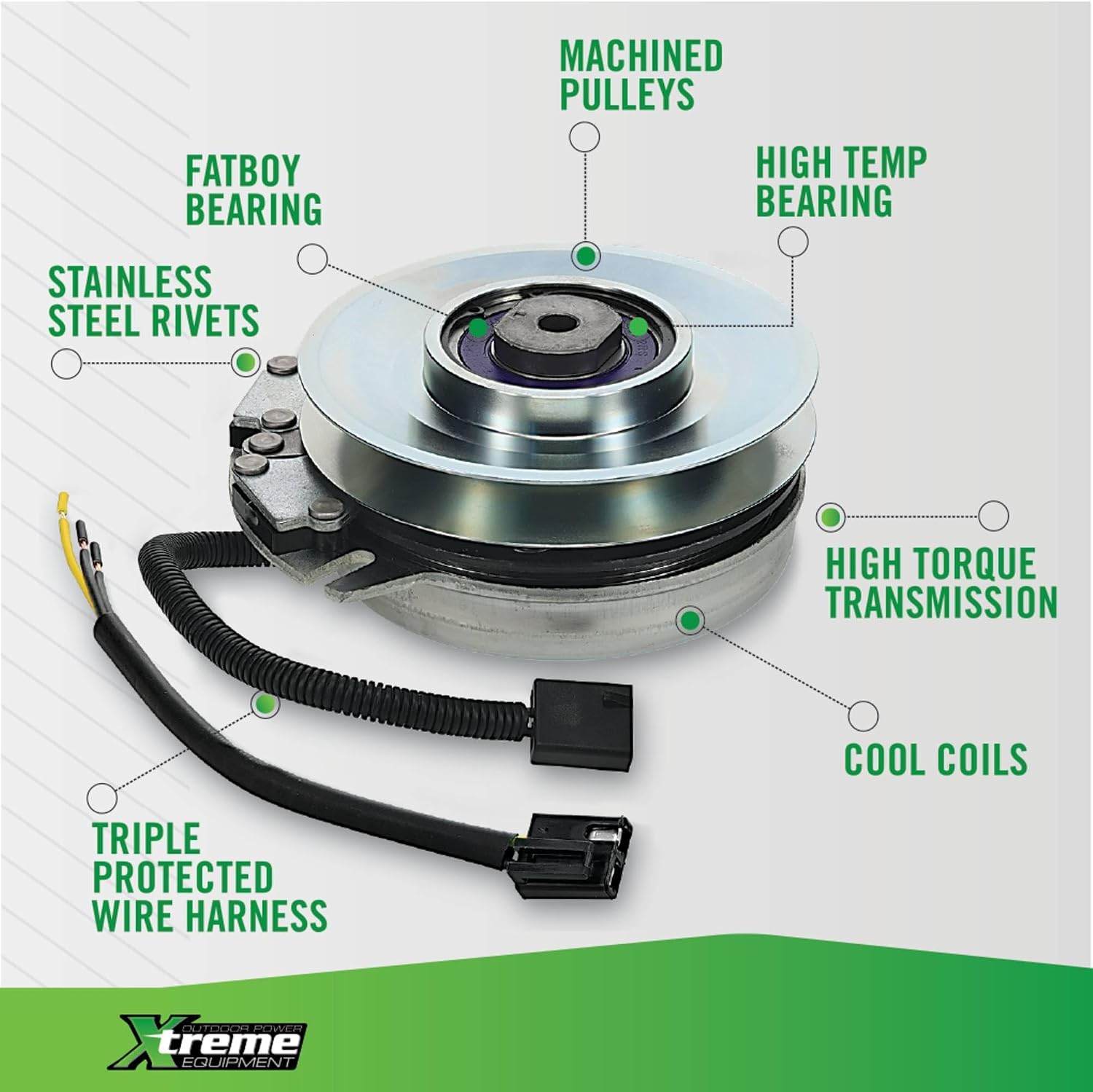Xtreme Outdoor Power Equipment X0424 PTO Clutch Compatible with/Replacement for John Deere 145, 155C, 190C, L120, L130, LA130, LA140, S140, S160, S170 and S180 GY20108, GY20652, GY20878, GY21339