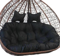 2 Seater Egg Chair Swing Cushion Outdoor, 2 Person Hanging Egg Chair Cushion, Double Hanging Basket Chair Cushion, Hanging Hammock Chair Cushion Replacement (Only Cush(Size:130X110CM,Color:Black)