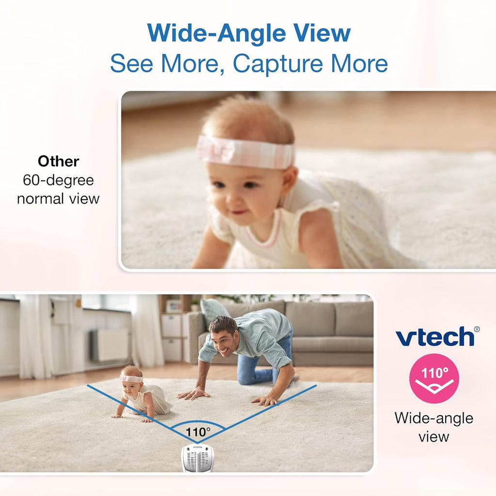 VTech 2-Cameras Smart WiFi Baby Monitor with 1080p FHD Camera and 5' HD IPS Screen, Free App with Motion Video, Sound/Motion Detection and Notifications, Split-Screen, Pan-Tilt-Zoom: VM901-2HD