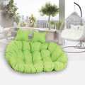 Double People Swing Chair Cushion, Washable Hanging Egg Chair Replacement Cushions, 2 Seater Waterproof Hanging Hammock Chair Seat Pads with 2 Detachable Pillow for Outdoor & Indoor, Green