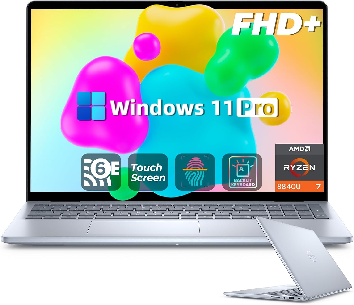 Dell Inspiron 16 5645 Business Laptop, 16' FHD+ Display, AMD Ryzen 7 8840U, 16GB DDR5 RAM, 1TB SSD, 1080p FHD Webcam, Backlit Keyboard, Fingerprint Reader, SD Card Slot, Wi-Fi 6, Windows 11 Pro