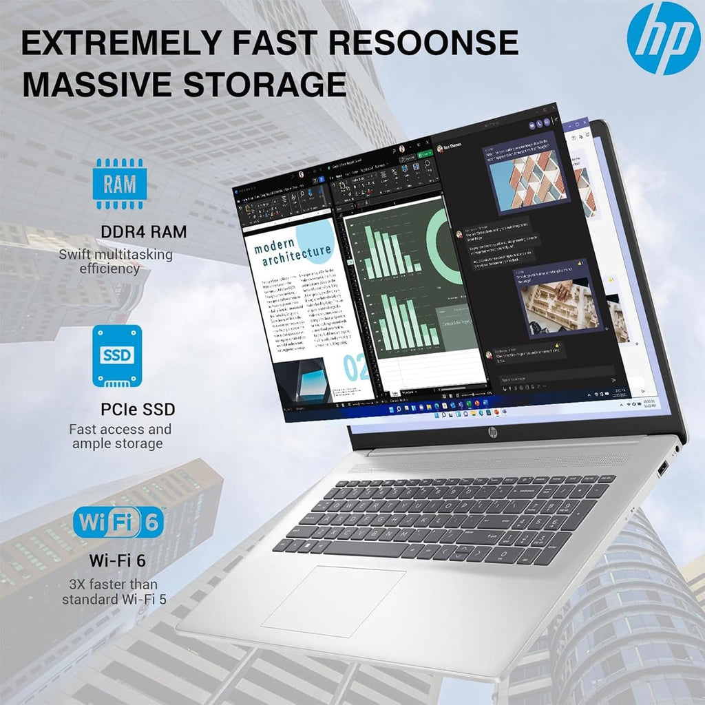 HP 17inch Laptop - Intel i3-N305 Beat i7-1165G7-16GB RAM -1TB SSD -Windows 11 - HD+ IPS Display - Computadoras Portatil Laptop - Microsoft Copilot - 10Hours Battery Life - School Student