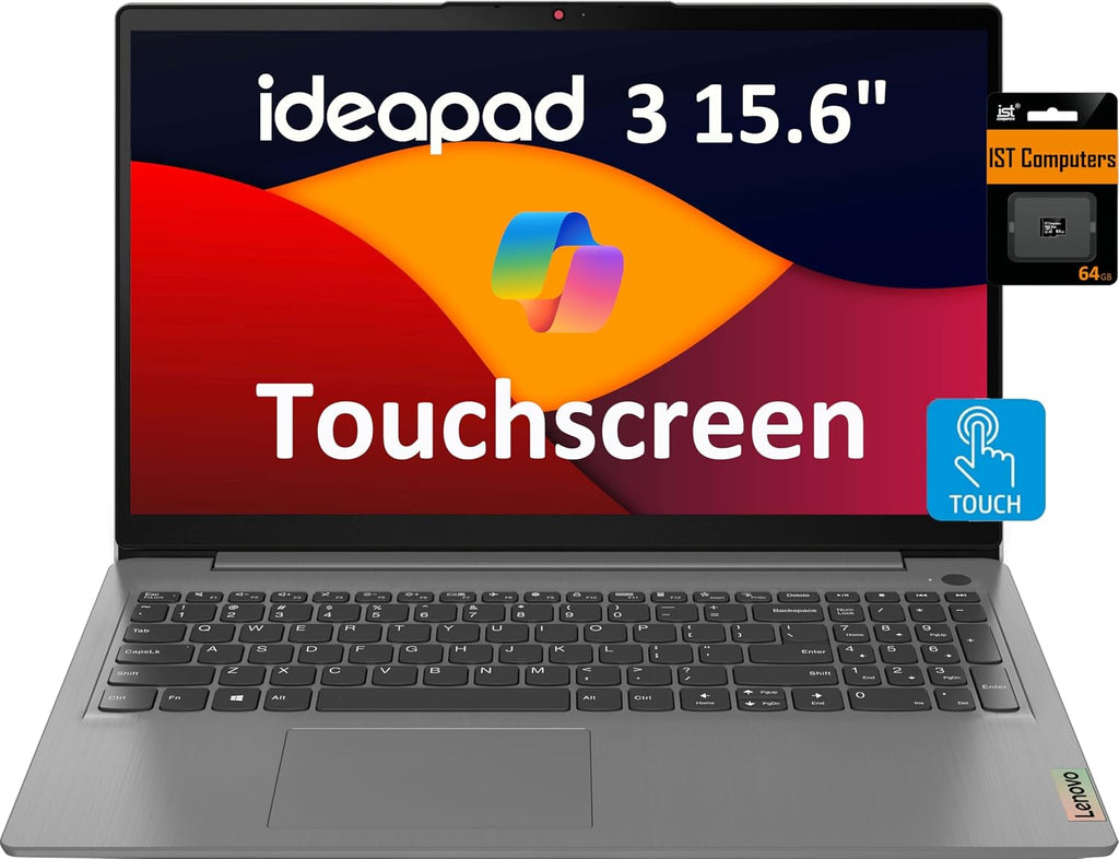 Lenovo IdeaPad 3 15.6' FHD Touchscreen Laptop (16GB RAM, 512GB SSD, Intel Core i3) for Home & College Student, Narrow Bezel, Webcam, 12-Hour Long Battery Life, NumPad, IST SD Card, Win 11 Home in S