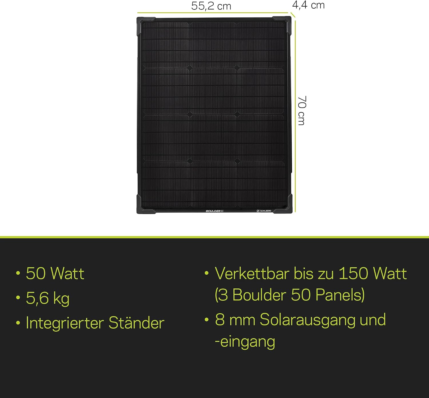 Goal Zero Boulder 50 Watt Monocrystalline Solar Panel