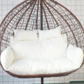 Hammock Swing Chair Cushion, Swing Chair Replacement Pad, Double Egg Chair Cushion Luxury Outdoor Patio Wicker Loveseat Hanging Chair Cushion for 2 Persons Patio Backyard Balcony,White