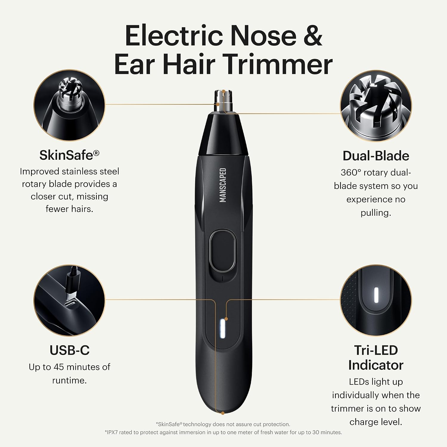 MANSCAPED® The Perfect Duo 4.0 PRO Includes: The Lawn Mower® 4.0 PRO Waterproof Electric Men's Groin & Body Hair Trimmer and Weed Whacker® 2.0 Nose & Ear Hair Trimmer, Updated SkinSafe® Blades
