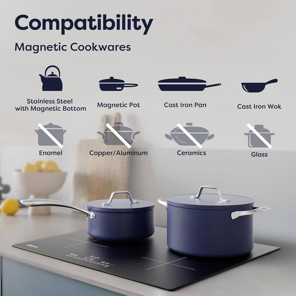 CDV 7200W Built-in Induction Cooktop 4 Burners, 24 Inch Electric Cooktop Touch Control Ceramic Glass Plate 9 Power Levels Fast Heating Child Safety Lock