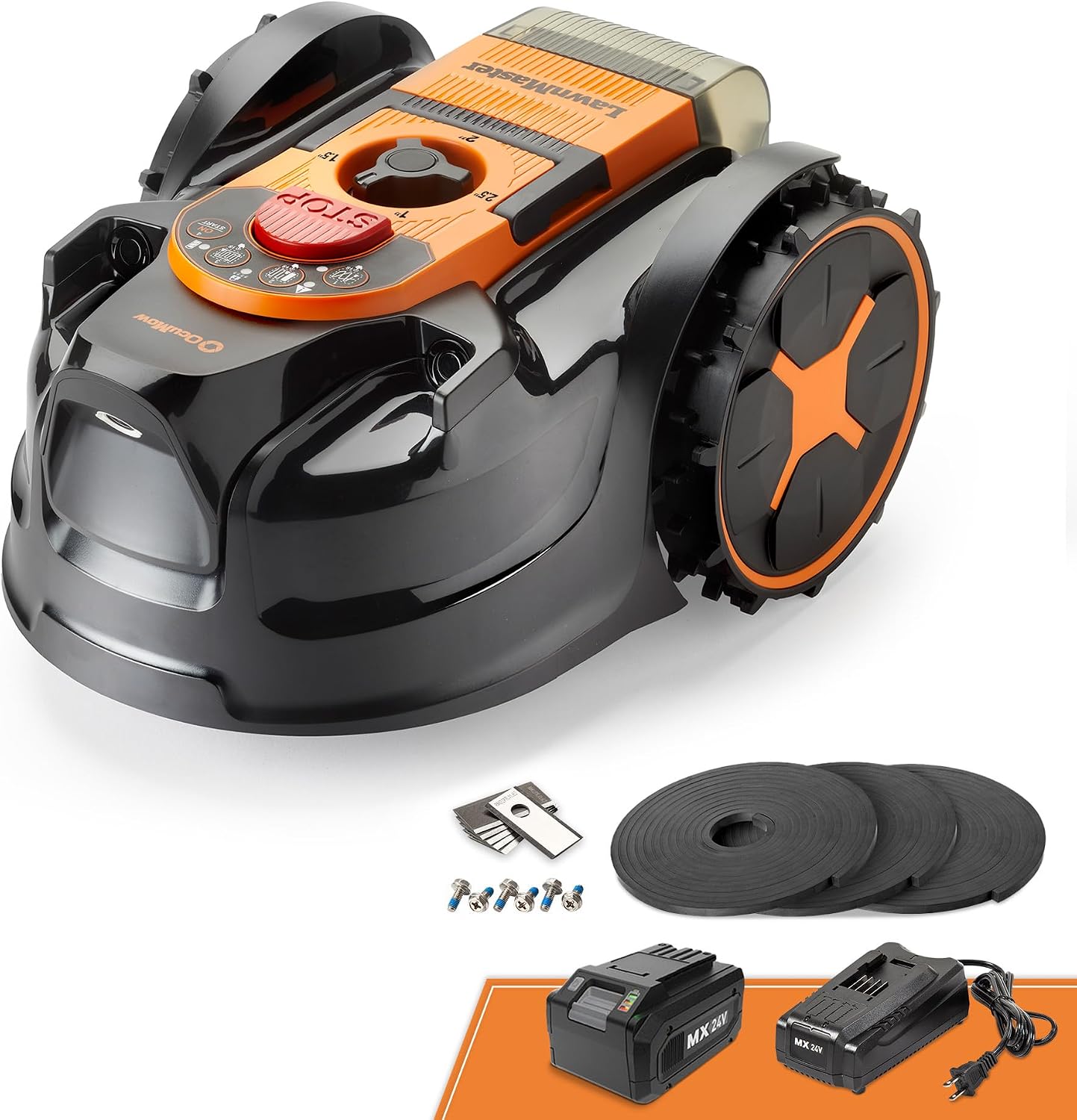 LawnMaster OcuMow 400 Series Robot Lawn Mower with Optical Navigation & Systematic Cutting – VBRM601YCM AD