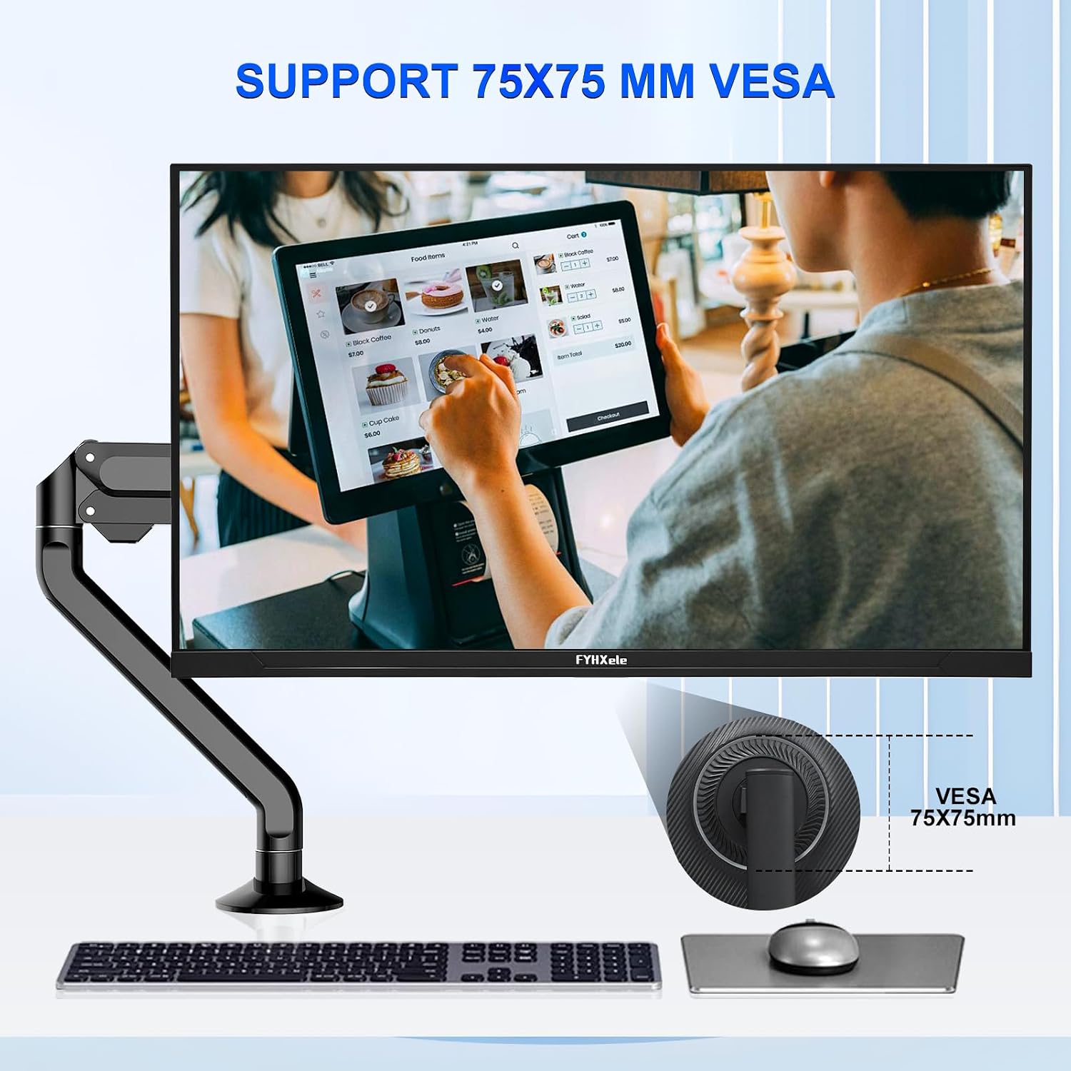FYHXele 32 Inch Large Touchscreen Monitor QHD 1440P 100Hz,USB-C, HDMI, Displayport,Height/Swivel/Tilt/Rotating Adjustable Stand, IPS Multi-Touch PC Monitor for mall, Office, Gaming