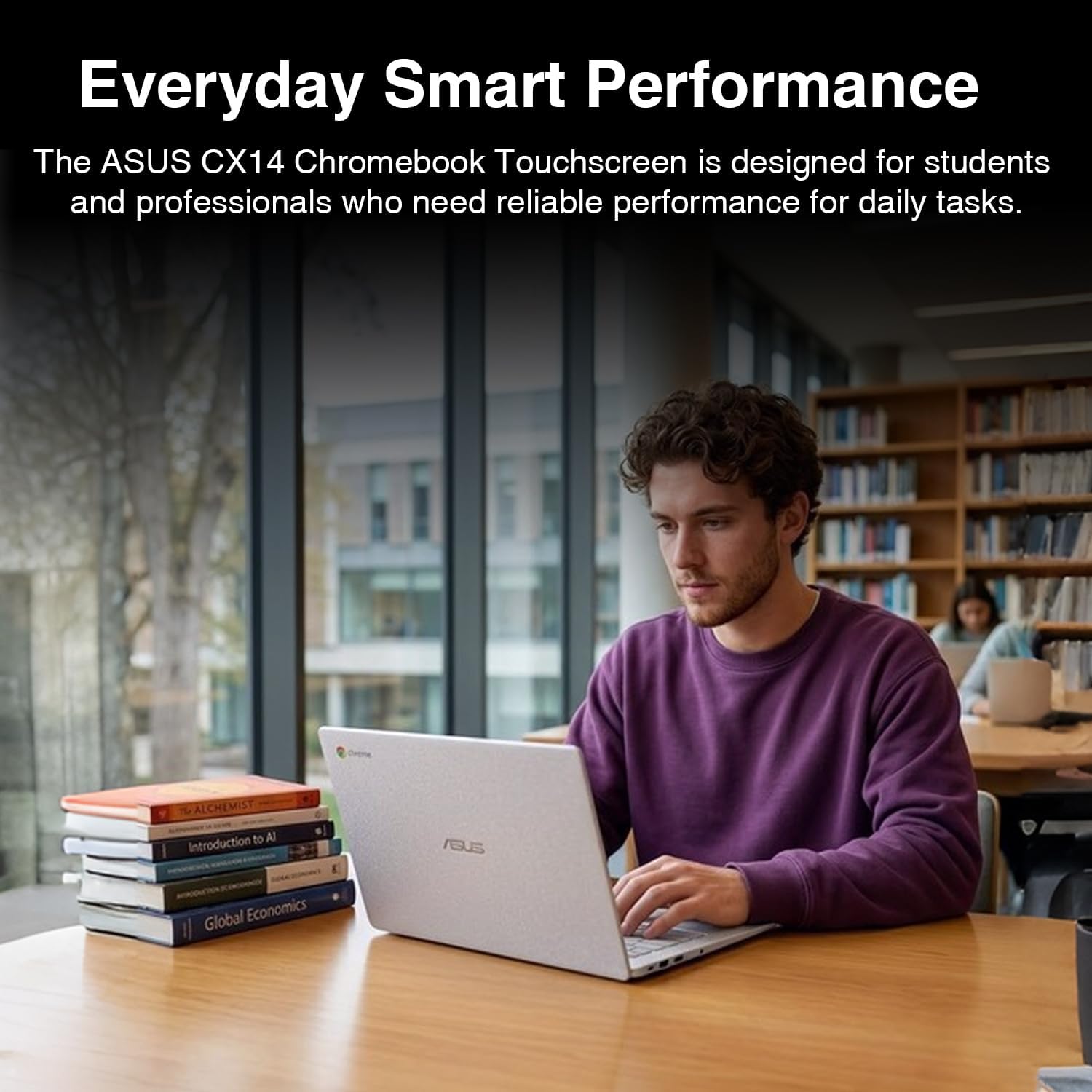 ASUS Chromebook CX14 14.0' FHD Touchscreen Display (Intel Celeron N4500, 8GB RAM, 128GB eMMC SSD, Wi-Fi 6, BT 5.4, HD Webcam, Dockztorm USB HUB, Chrome OS) - Ideal for Everyday Value Use (Renewed)