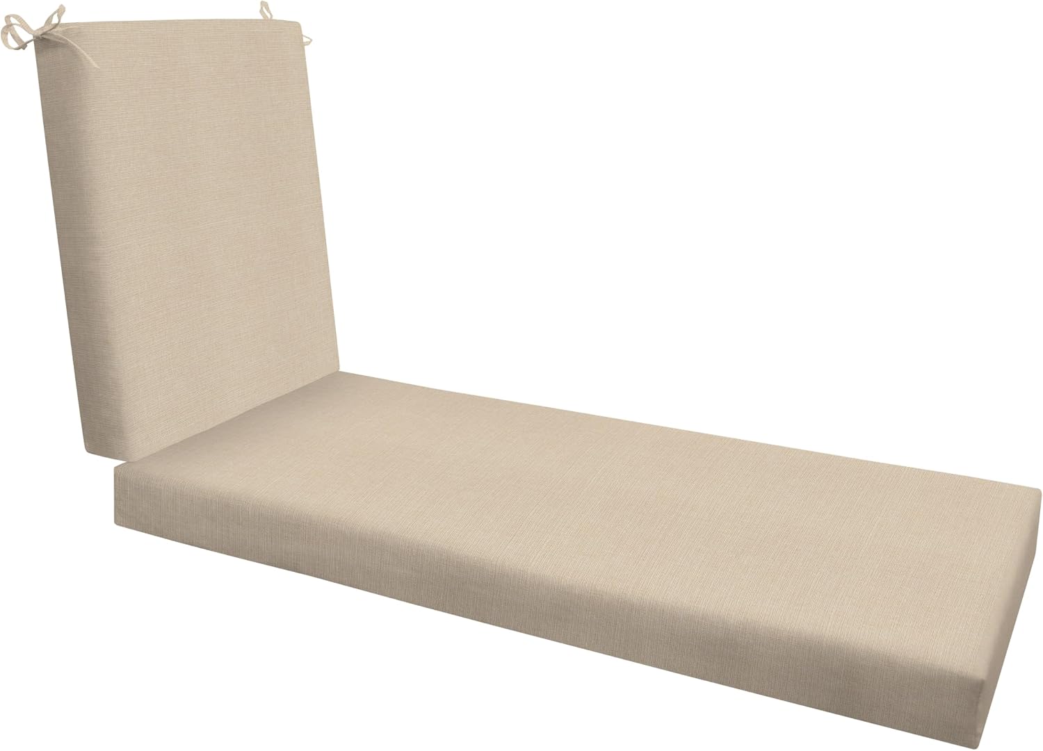 Honeycomb Outdoor Chaise Lounge Cushion for Patio Furniture, Water & Fade Resistant, Removable Cover, 26 x 80, Heritage Textured Solid Almond