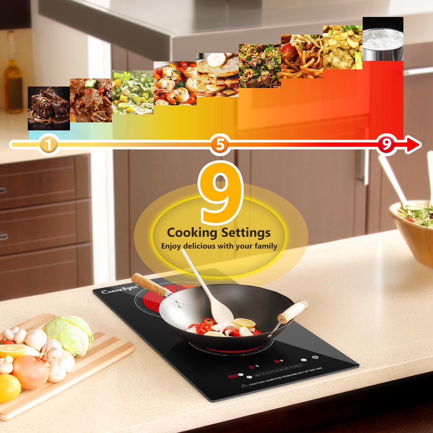 2 Burner Electric Cooktop, 110-120V Plug In Countertop Stove, Touch Control with 99-Min Timer, Child Lock & Auto Shutoff, 12 Inch Radiant Cooktop for Indoor Cooking
