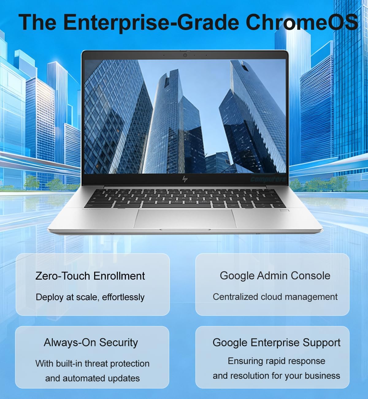 HP Chromebook Plus Elite C640 G3 (14' FHD, Intel i5-1245U, 8GB RAM, 512GB SSD, 10-Core (>i7-1165G7)) Enterprise Laptop for Business, College, Backlit, Fingerprint, 2x Thunderbolt 4, IST Hub, Chrome OS