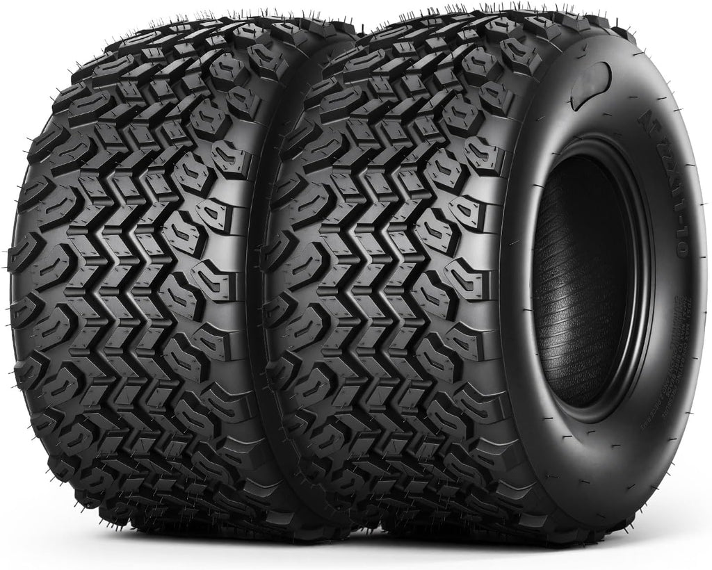 TRIPOWER 22x11.00-10 Golf Cart Tires - 22x11x10 DOT Street Tires for Golf Cart EZGO Club Car, All Terrain, 6PR Tubeless, 1270lbs Capacity, Set of 2