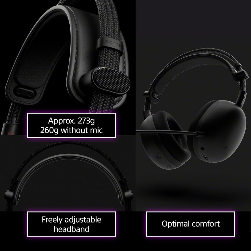 Sony INZONE H9 II Wireless Noise Canceling Gaming Headset, WH-1000XM6 Drivers, Lightweight, Detachable Cardioid AI Mic, 2.4GHz and Bluetooth, Soft Case, for PC, PS5, Switch, and Mobile, Black