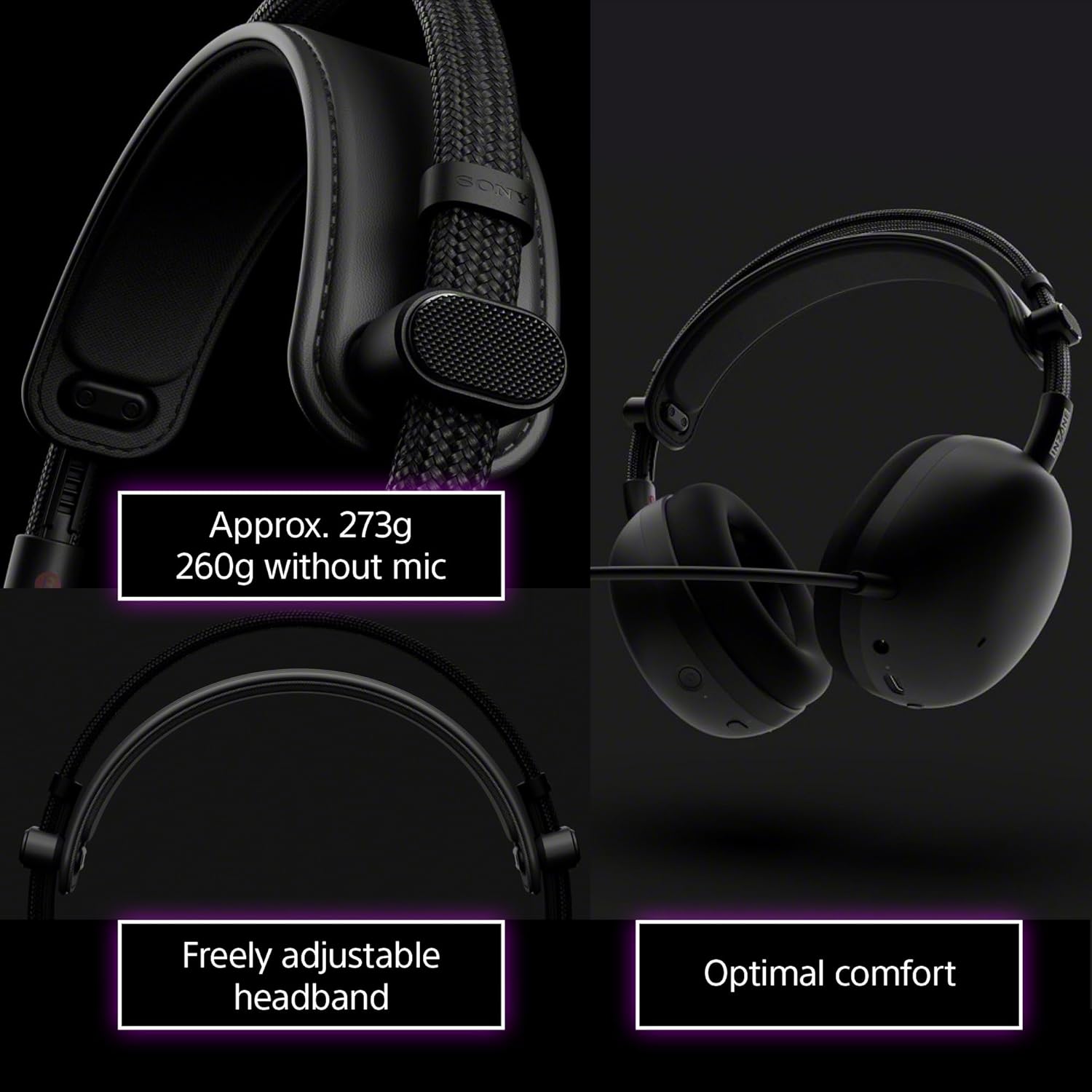 Sony INZONE H9 II Wireless Noise Canceling Gaming Headset, WH-1000XM6 Drivers, Lightweight, Detachable Cardioid AI Mic, 2.4GHz and Bluetooth, Soft Case, for PC, PS5, Switch, and Mobile, Black