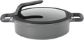 BergHOFF GEM Non-stick 2-Handle Sauté Pan 10.25' 4.1qt., Glass Lid, Ferno-Green, Non-Toxic Coating, Stay-cool Handle, Induction Cooktop Ready