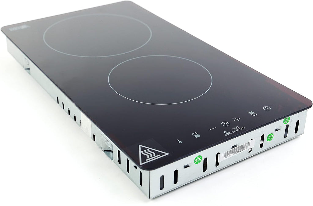 Avanti Electric Cooktop Portable Dual Burner Design with 9 Power Settings and Safety Switch, Touch Controls and Timer with Glass Surface for Easy Cleanup, 2600-Watts, Black