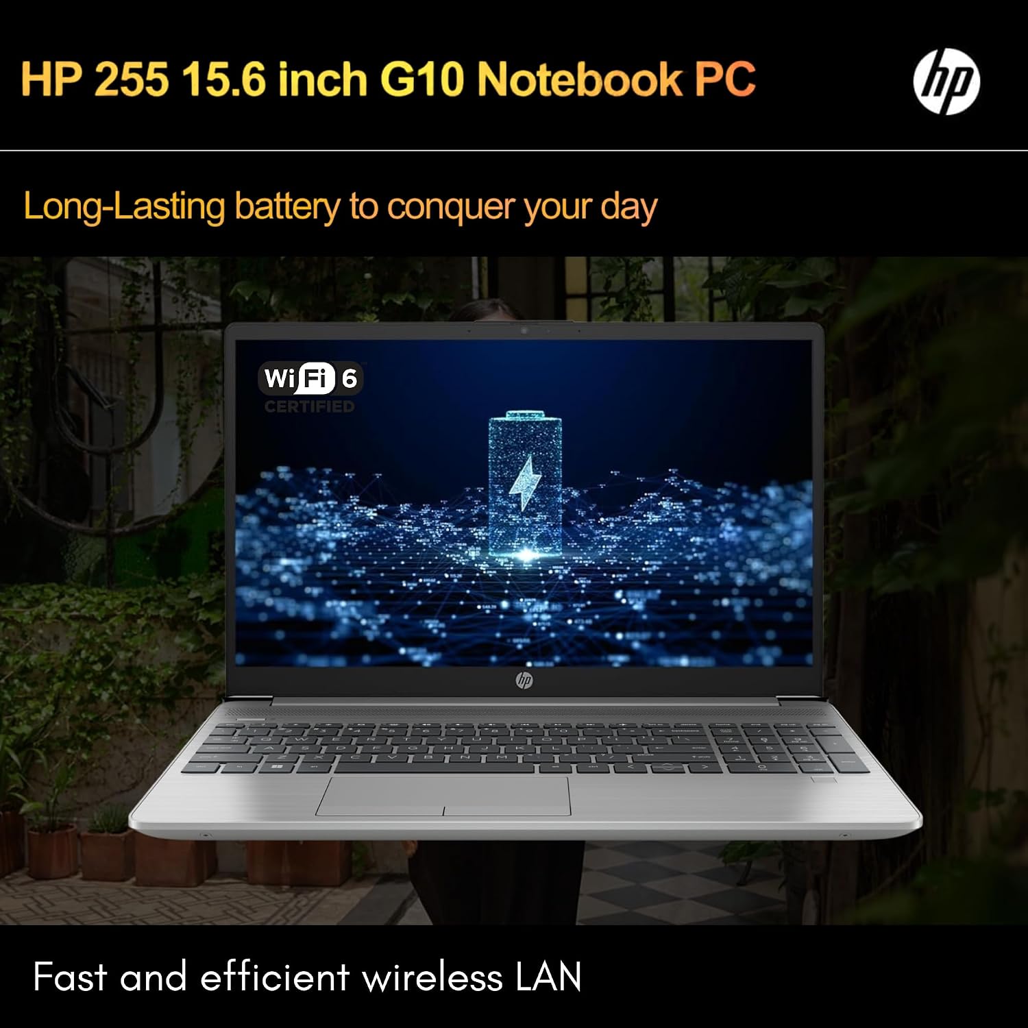 HP 255 G10 Laptop for Home or Work - Microsoft Office 365 for Web - 15.6' Full HD - Ryzen 3 7330U (Beat Intel i5-1135G7) - 16GB RAM - 256GB SSD - HDMI - USB-C - Windows 11 w/o Mouse