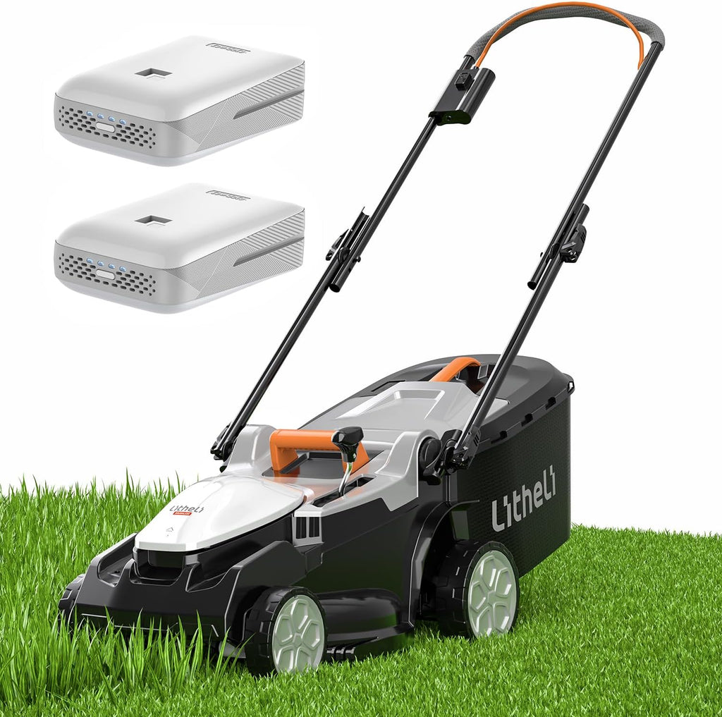 Litheli 40V (2 x 20V) 16' Electric Lawn Mower Cordless, Walk Behind Lawn Mower with 6-Height Adjust, Portable & Lightweight Push Battery Powered Lawn Mower (2 * 4.0AH Batteries Included)