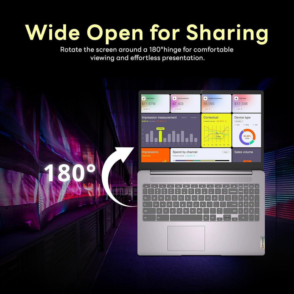 Lenovo IdeaPad 3i Chromebook Laptop 15.6 inch FHD Large Screen - 8GB RAM| 192GB Storage -Google Chromebook Kids School Student - HDMI - Wi-Fi 6 - Long Battery Life for Framework