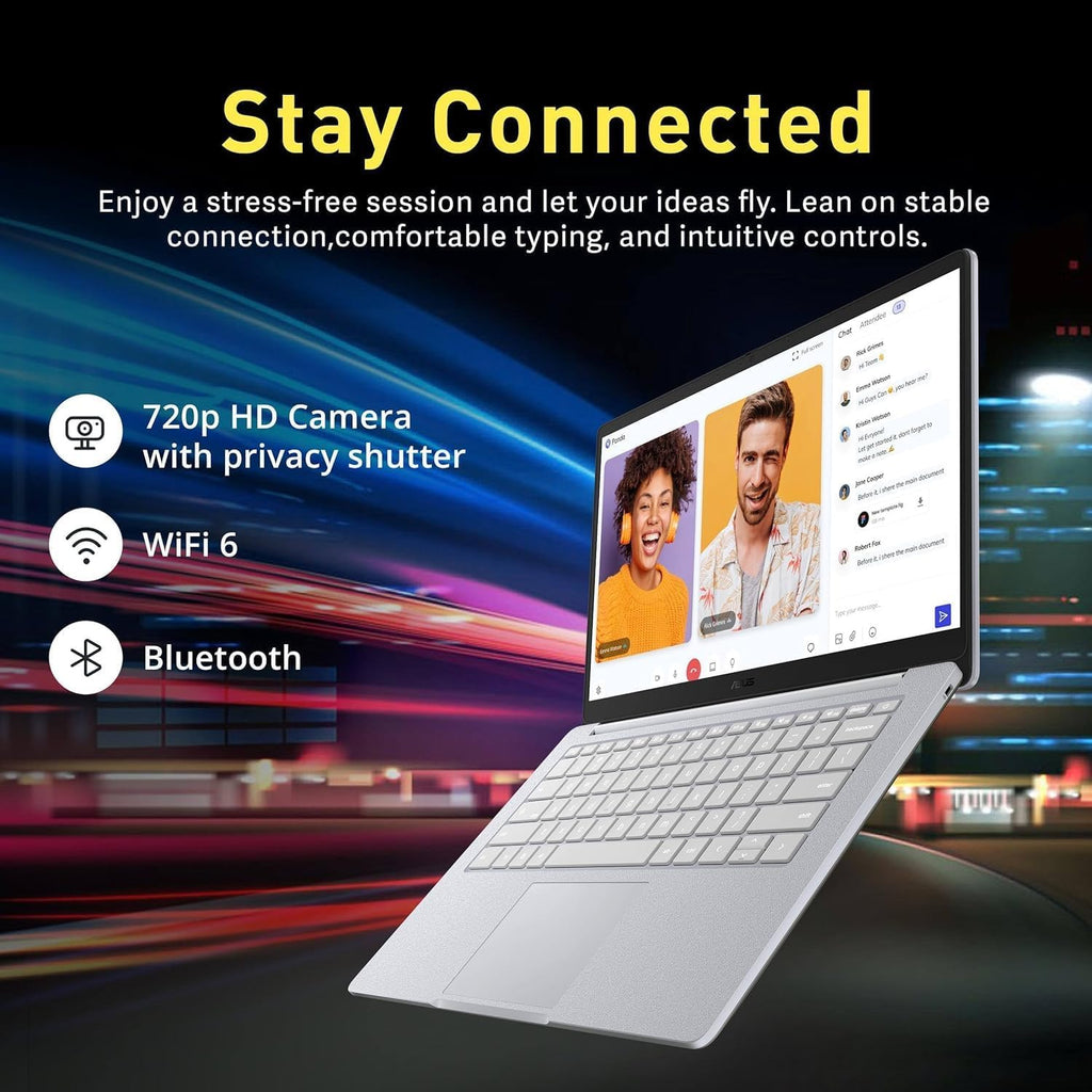 ASUS Chromebook CX14 14.0' FHD Touchscreen Display (Intel Celeron N4500, 8GB RAM, 128GB eMMC SSD, Wi-Fi 6, BT 5.4, HD Webcam, Dockztorm USB HUB, Chrome OS) - Ideal for Everyday Value Use (Renewed)