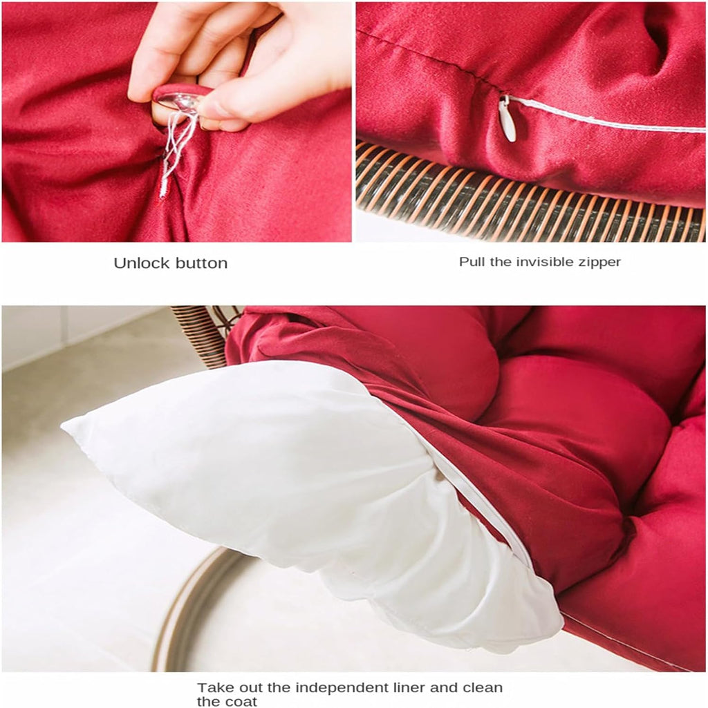 Waterproof Rocking Chair Cushion Detachable Washable Household Garden Hanging Chair Cushions with Comfort Non-Slip Bottom, Papasan Swing Cushion for Indoor/Outdoor(Color:C)