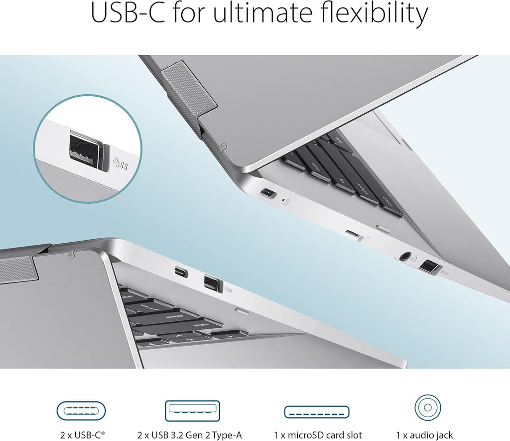ASUS Chromebook CX1, 14' FHD, Intel® Celeron N4500 Processor, 64GB Storage, 4GB RAM, ChromeOS, Transparent Silver, CX1400CKA-AS44F