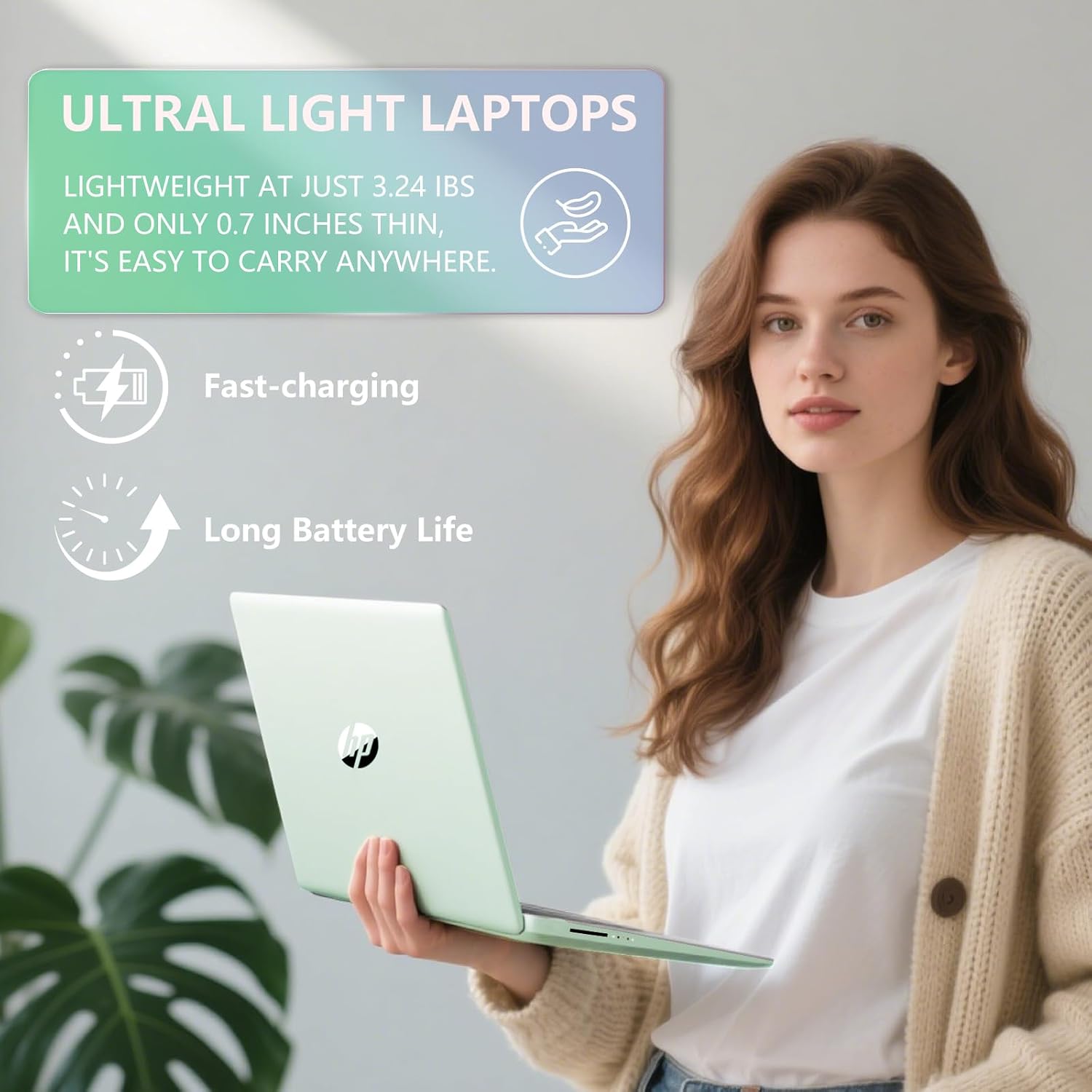 HP 14 Elite Laptop, 8GB RAM, 1.12TB Total Storage (128GB UFS+1TB Cloud), Willow Green, Office 365, Intel 4-Core, Win11, Copilot AI, 11Hr Battery, Alpacatec Mouse