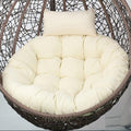 Swing Hanging Basket Seat Cushion, Hanging Basket Chair Cushion with Ties, Thick Hanging Egg Chair Cushion, Round Egg Swing Chair Cushion with Headrest, Beige, 49 x 49 Inch