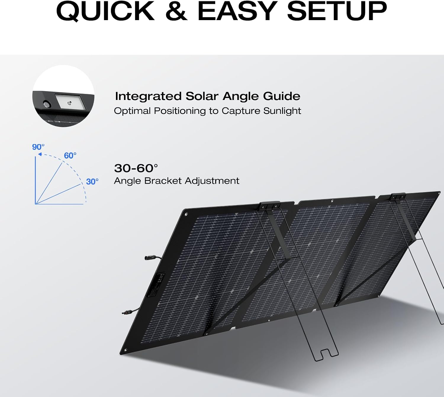 EF ECOFLOW 160 Watt Portable Solar Panel for Power Station, Foldable Solar Charger with Adjustable Kickstand, Waterproof IP68 for Outdoor Camping RV Off Grid System