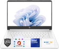 HP 14' Laptop, Intel Dual-Core CPU, 8GB RAM, 256GB SSD, Soft White Finish, HD Display, Windows 11, Microsoft 365 Web Apps with 1TB OneDrive
