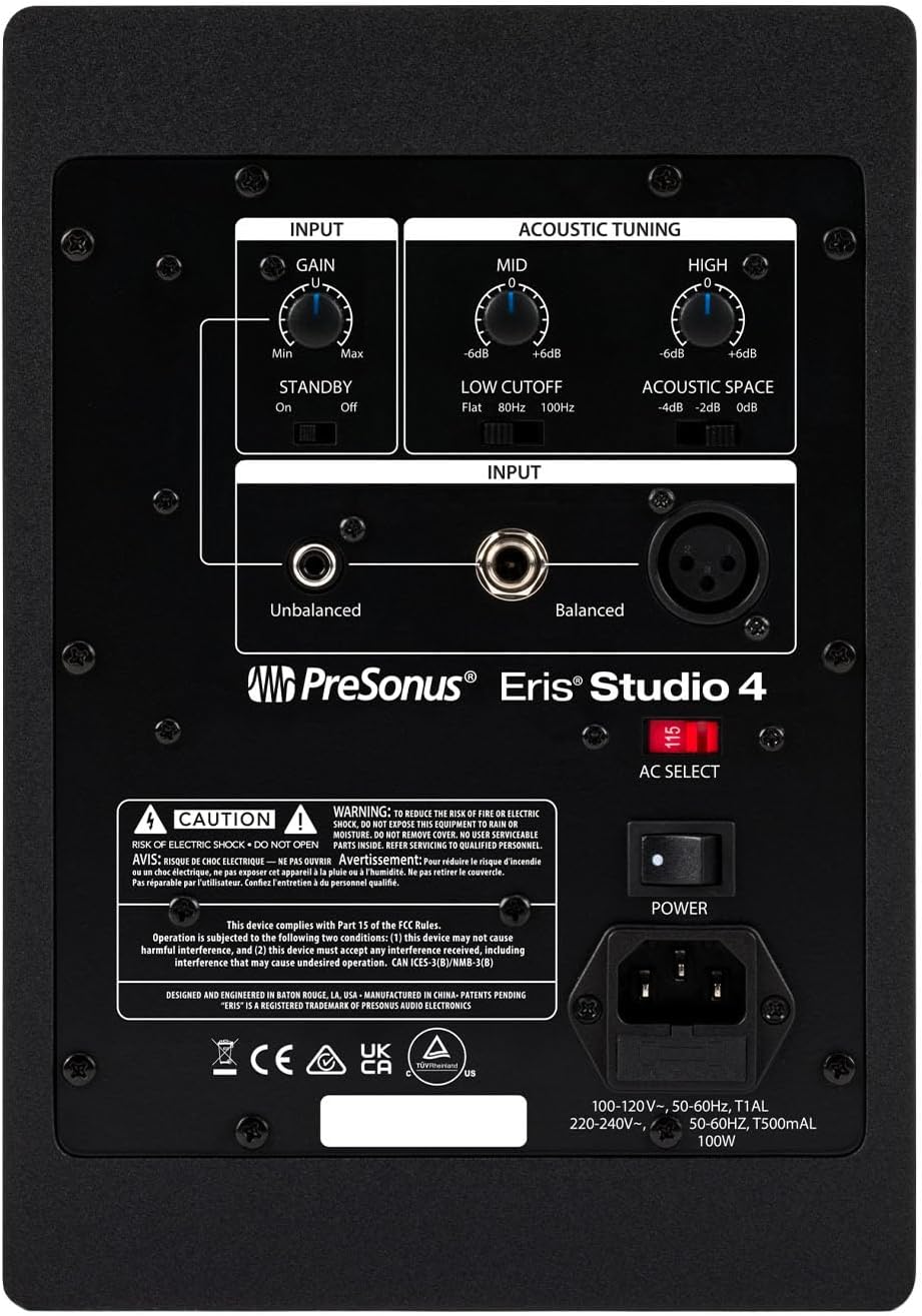 PreSonus Eris Studio 4 4.5-inch 2-Way Active Studio Monitor with EBM Waveguide