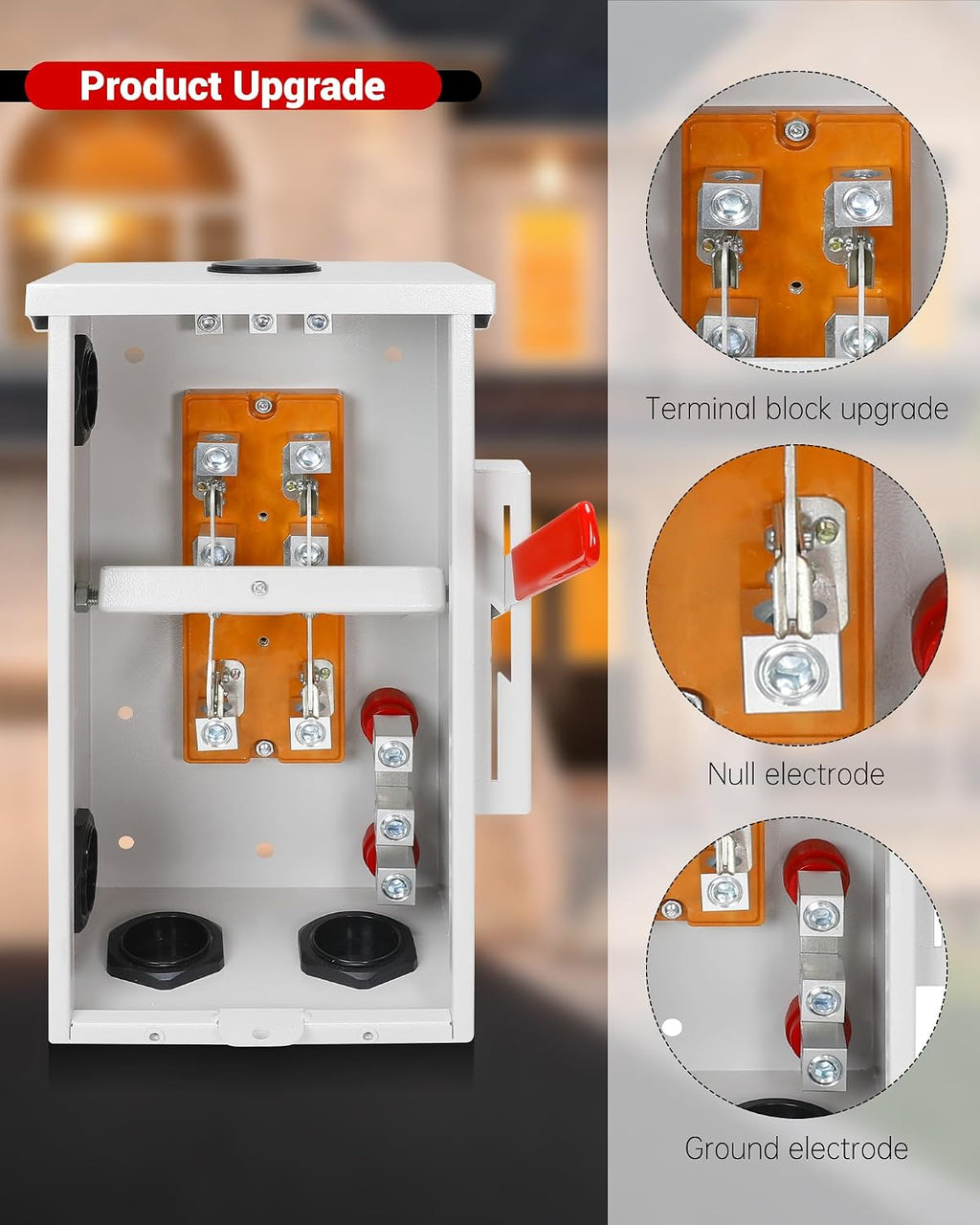 200 Amp Transfer Switch, 48000W General-Duty Double-Throw Safety Switch, 2P 120/240-Volt, Meeting NEMA 3R Standards for Outdoor and Indoor