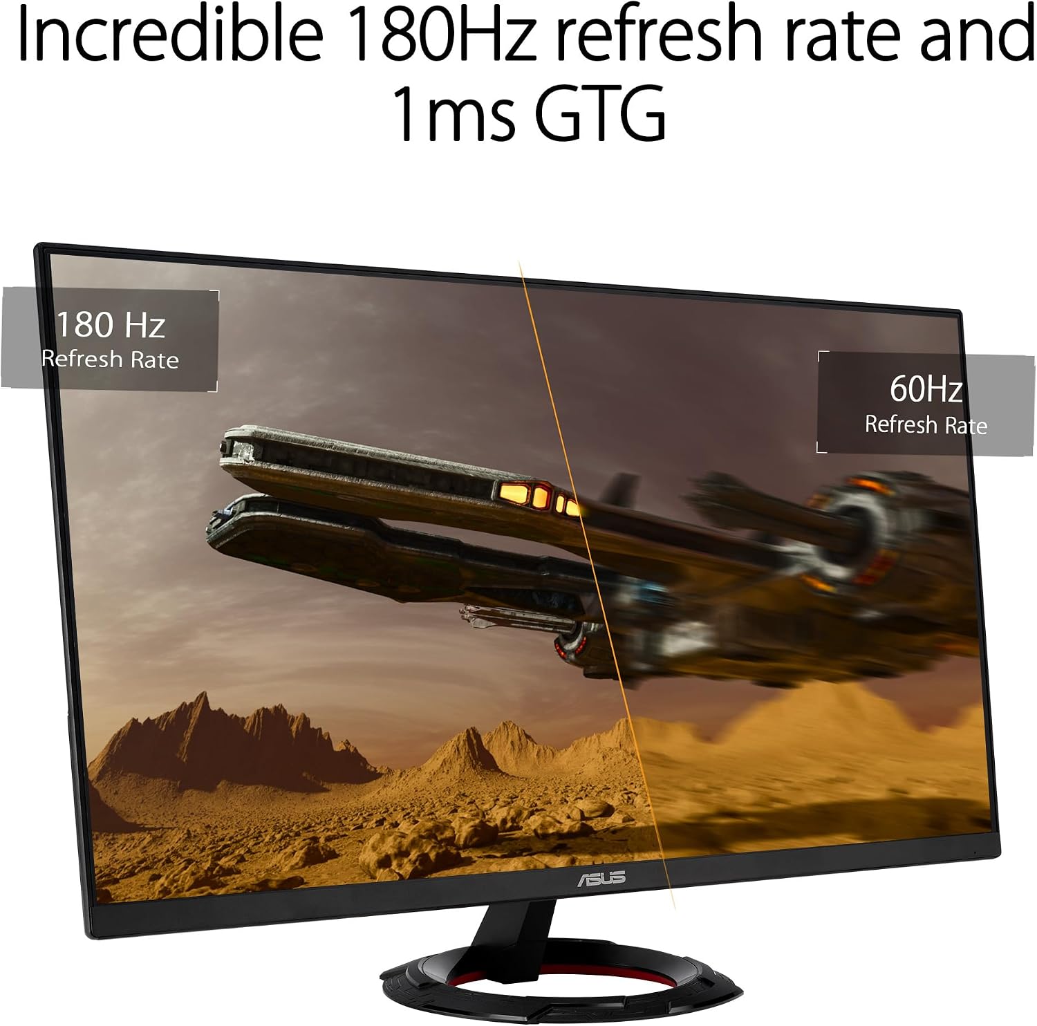ASUS TUF Gaming 23.8' 1080P Monitor (VG249Q3R) – Full HD, 180Hz, 1ms, Fast IPS, Extreme Low Motion Blur, FreeSync, Variable Overdrive, Shadow Boost, Eye Care, 100% sRGB, 3 yr Warranty