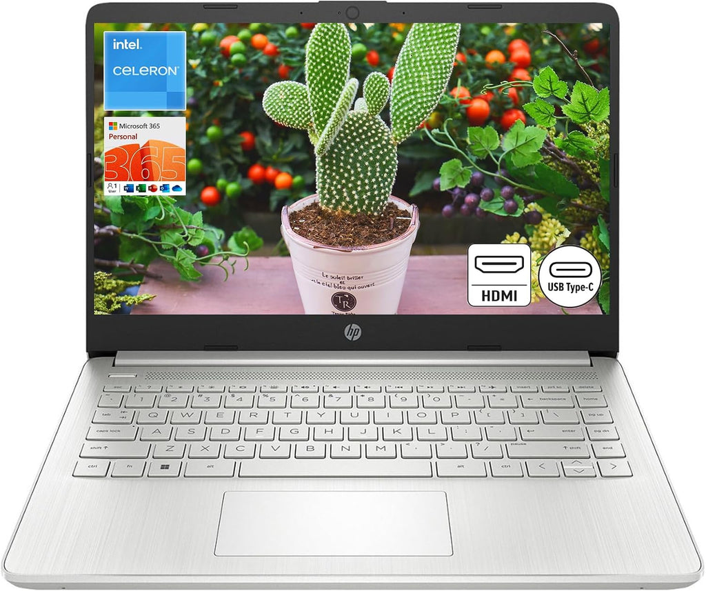 HP Stream 14' HD Laptop | Intel Celeron N4120 Processor, Intel UHD Graphics 600, Microsoft Office 365, 4GB RAM | 128GB Storage, Fast Charge, HDMI, Up to 11 Hours Long Battery Life, Win 11 S