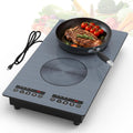 VBGK induction cooktop,110V 2300W double burner hot plate with LED touch control, 9 Power Levels, Kids Lock & Timer, Overheat Protection,2 burner induction cooktop