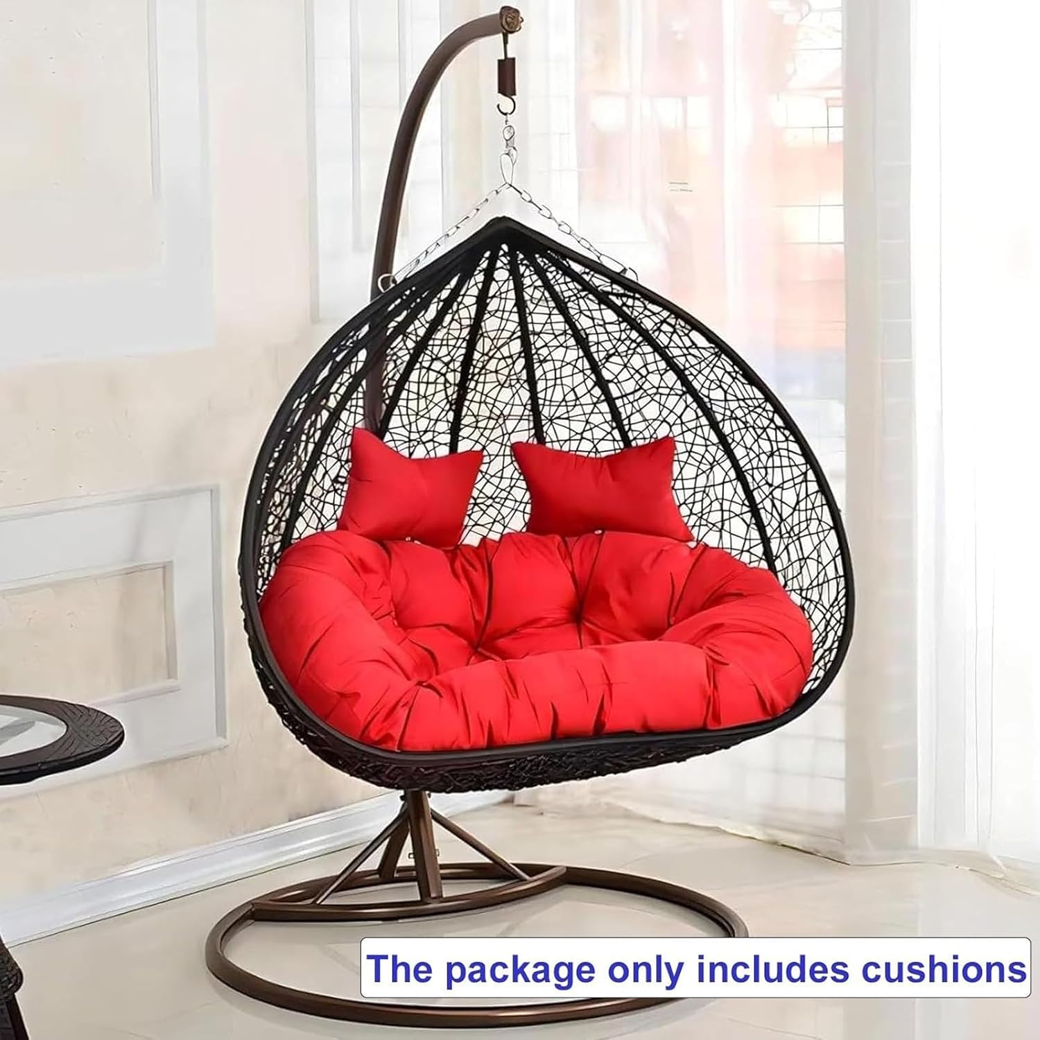 Egg Chair Swing Cushion, 2 Person Hanging Egg Chair Cushion Replacement, Double Hanging Basket Chair Cushion, Hanging Hammock Chair Cushion(A,170 * 120cm/67 * 47in)