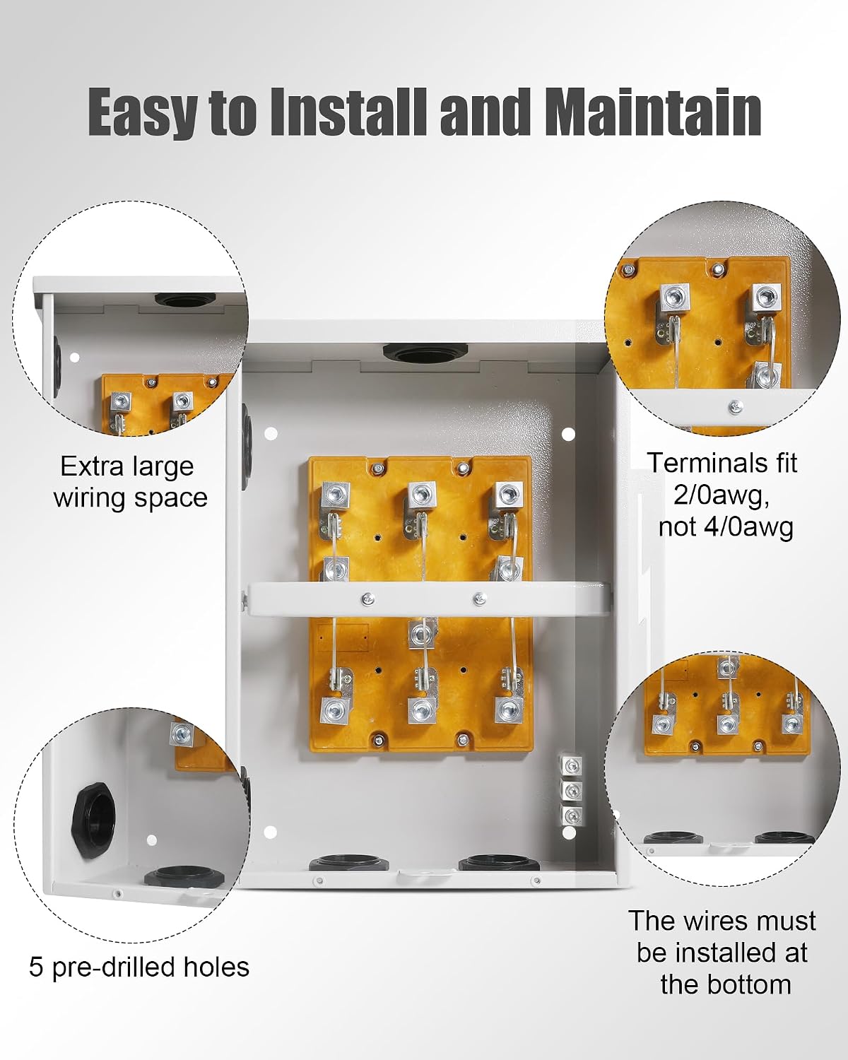 200 Amp Transfer Switch, 3P 120/240V, 48000W General-Duty Double-Throw Safety Switch, Meeting NEMA 3R Standards for Outdoor and Indoor