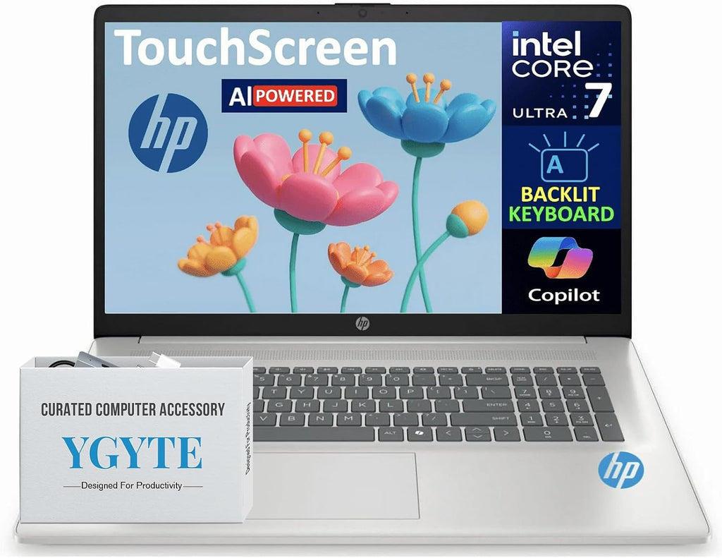 HP 2026 17 Inch Laptop Touchscreen Computer, 17.3 HD+ IPS Touch Screen Business Laptop AI PC, 15th Gen Intel 12-Core Ultra 7, 32GB DDR5 RAM 1TB SSD, Windows 11 Pro, 10-Key Backlit, WiFi6