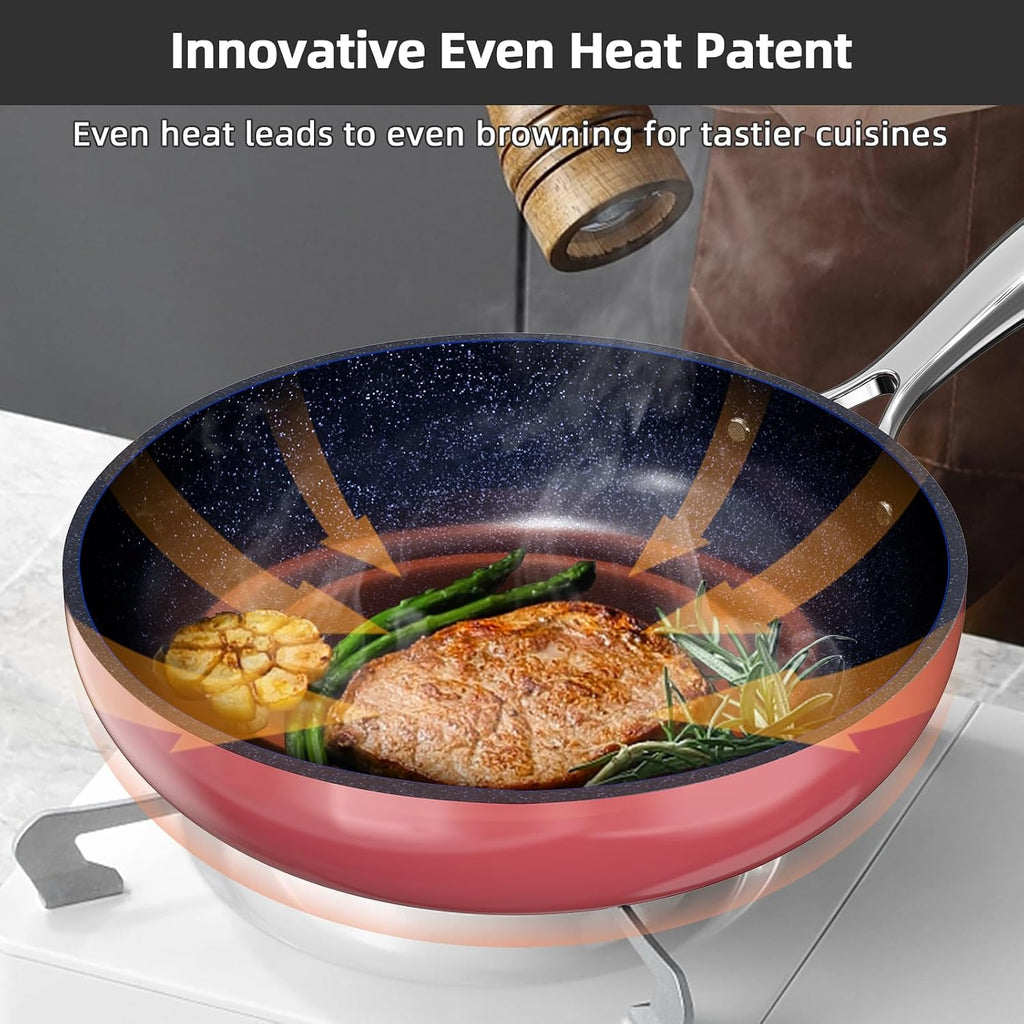 Nuwave Lux 13pc Forged Lightweight Cookware Set PFAS Free, Healthy G10 Duralon Ceramic Coating, Ultra Non-Stick, Stay-Cool Handles, Works on All Cooktops & Induction Ready