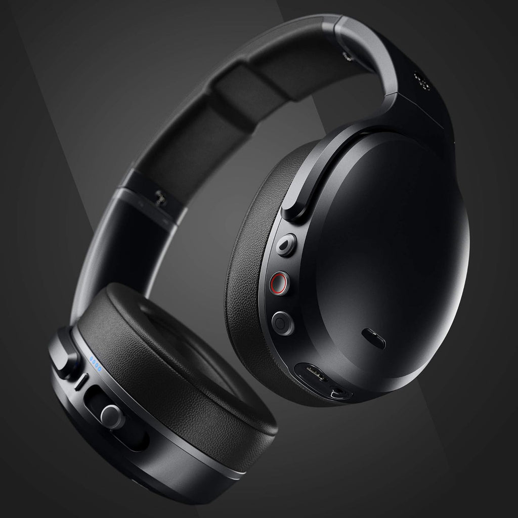 Skullcandy Crusher ANC Over-Ear Noise Canceling Wireless Headphones with Sensory Bass, 24 Hr Battery, Microphone, Works with Bluetooth Devices - Black