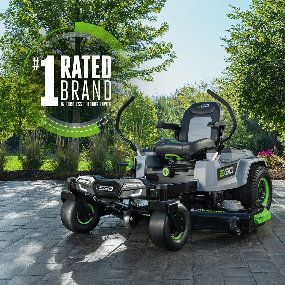 EGO Power+ Electric Riding Lawn Mower, 52' Deck with Zero Turn Radius, Includes (6) 56V 12.0Ah Batteries and Charger - ZT5207L