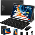 2026 Tablet, 10 Inch Android 15 Tablets 22GB+128GB+1TB Expand, 2-in-1 Octa-Core Electronic Tablet with Keyboard Mouse Case, 8000mAh Battery, 1280x800 HD IPS Display, GPS,Widevine L1, Metal Body -Grey