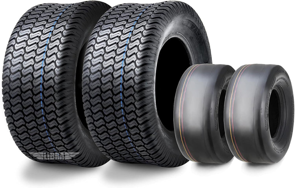 WANDA Set 4 Zero-Turn Lawn Mower Turf Tires 11x4-5 Front & 16x6.5-8 Rear /4PR -13204/13019