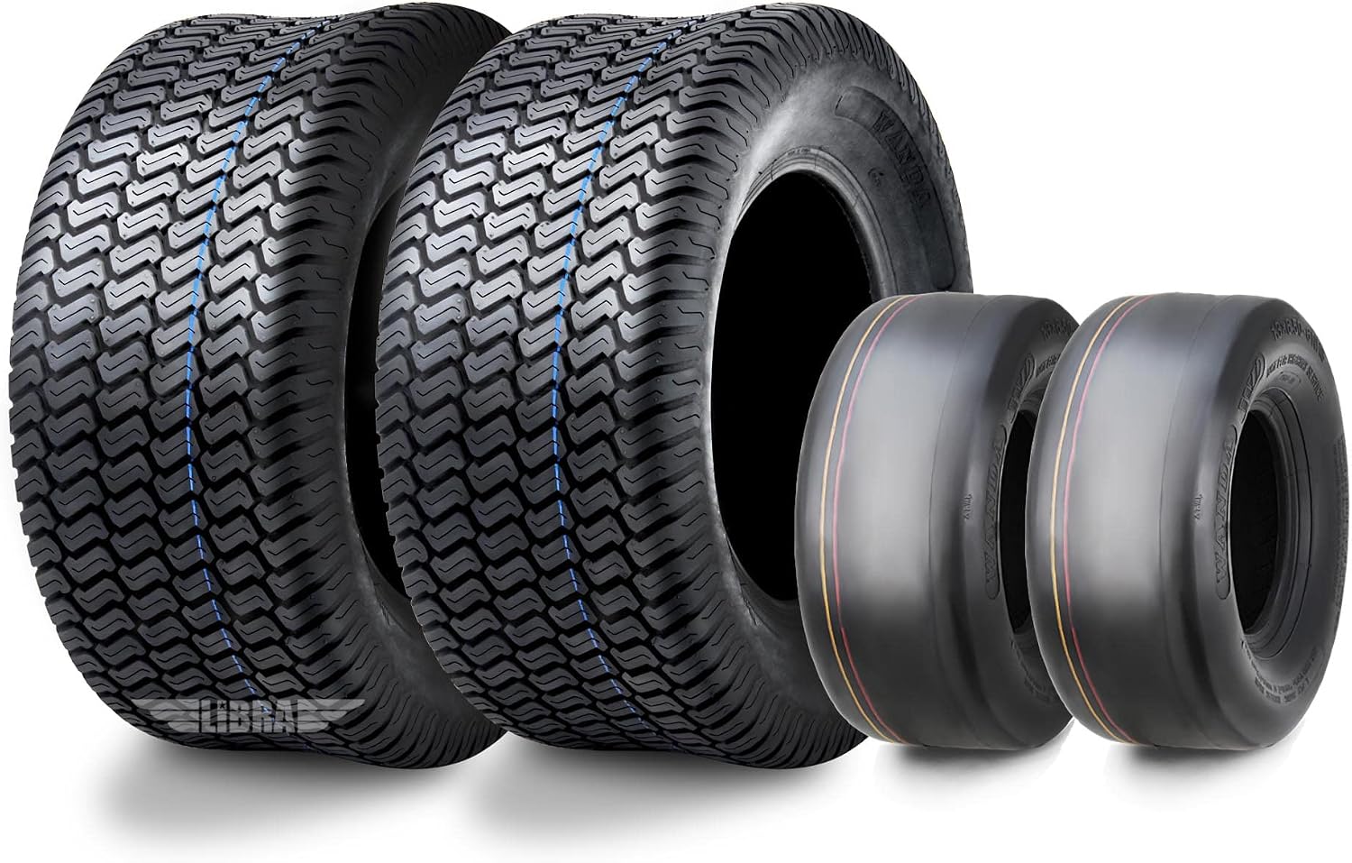 WANDA Set 4 Zero-Turn Lawn Mower Turf Tires 11x4-5 Front & 20x8-10 Rear /4PR -13204/13039