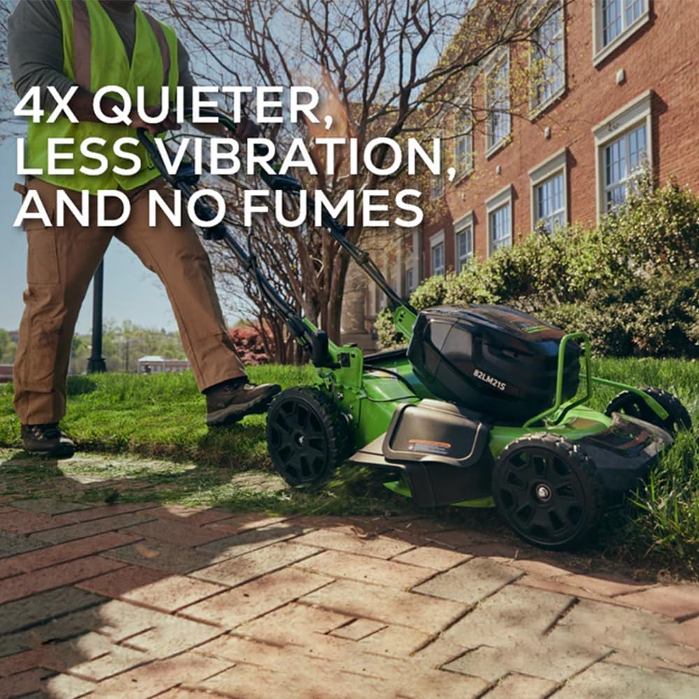 Greenworks 82V 21' (Push) Brushless Lawn Mower, 5.0Ah Battery and Dual Port Rapid Charger (Great for Landscapers and Professionals)