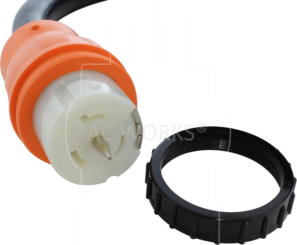 AC WORKS [TE1450] 50A Generator Transfer Switch Power Cord with Power Indicator (Length in 20FT)