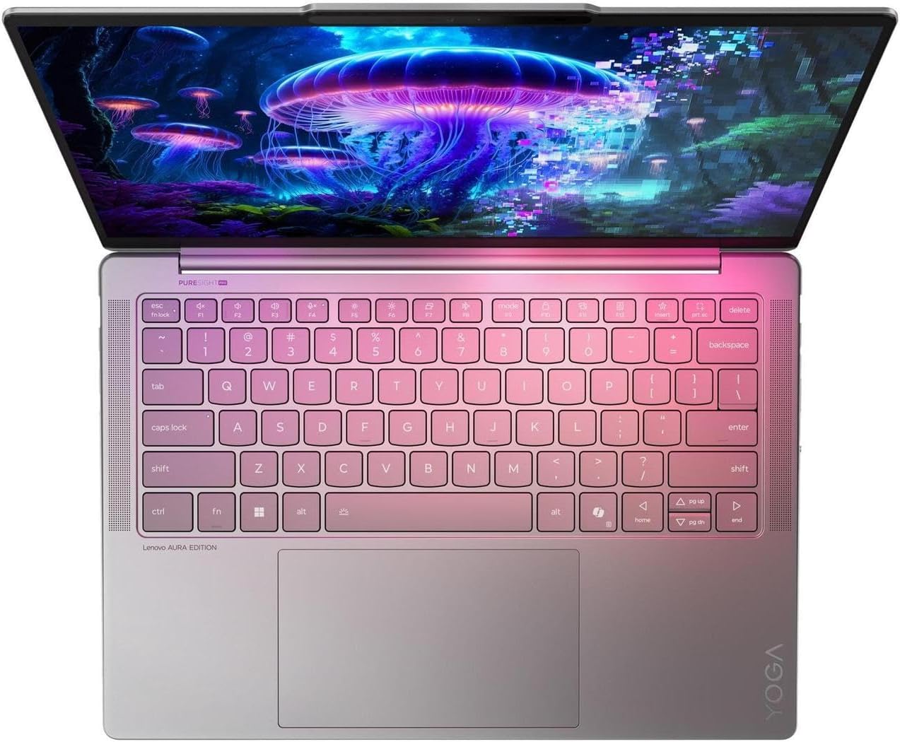 Lenovo Slim 7i Aura Edition Laptop with Intel Core Ultra 5 226V Processor, 14' Touchscreen OLED 400nits Display, 16 GB LPDDR5X-8533MT/s Memory, 1TB Storage, Wi-Fi 7, 5MP RGB+IR Cam, and Win 11 Pro