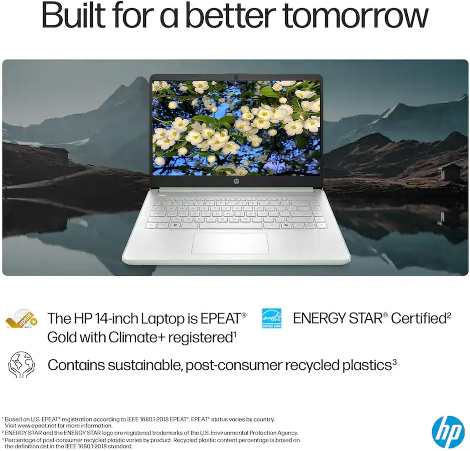 HP 14' HD Student Business Laptop, Intel Quad-Core N150, 8GB RAM, 128GB UFS, 1 Year Office 365, Webcam, HDMI, Bluetooth, WiFi, Win 11 Pro, Slim Design, Willow Green